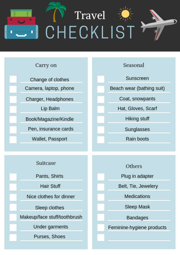packing checklist