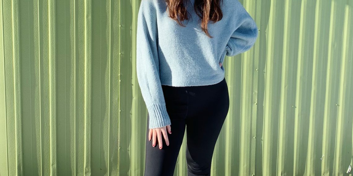 Knit Blue Sweater Outfit Styling