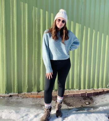 Knit Blue Sweater Outfit Styling